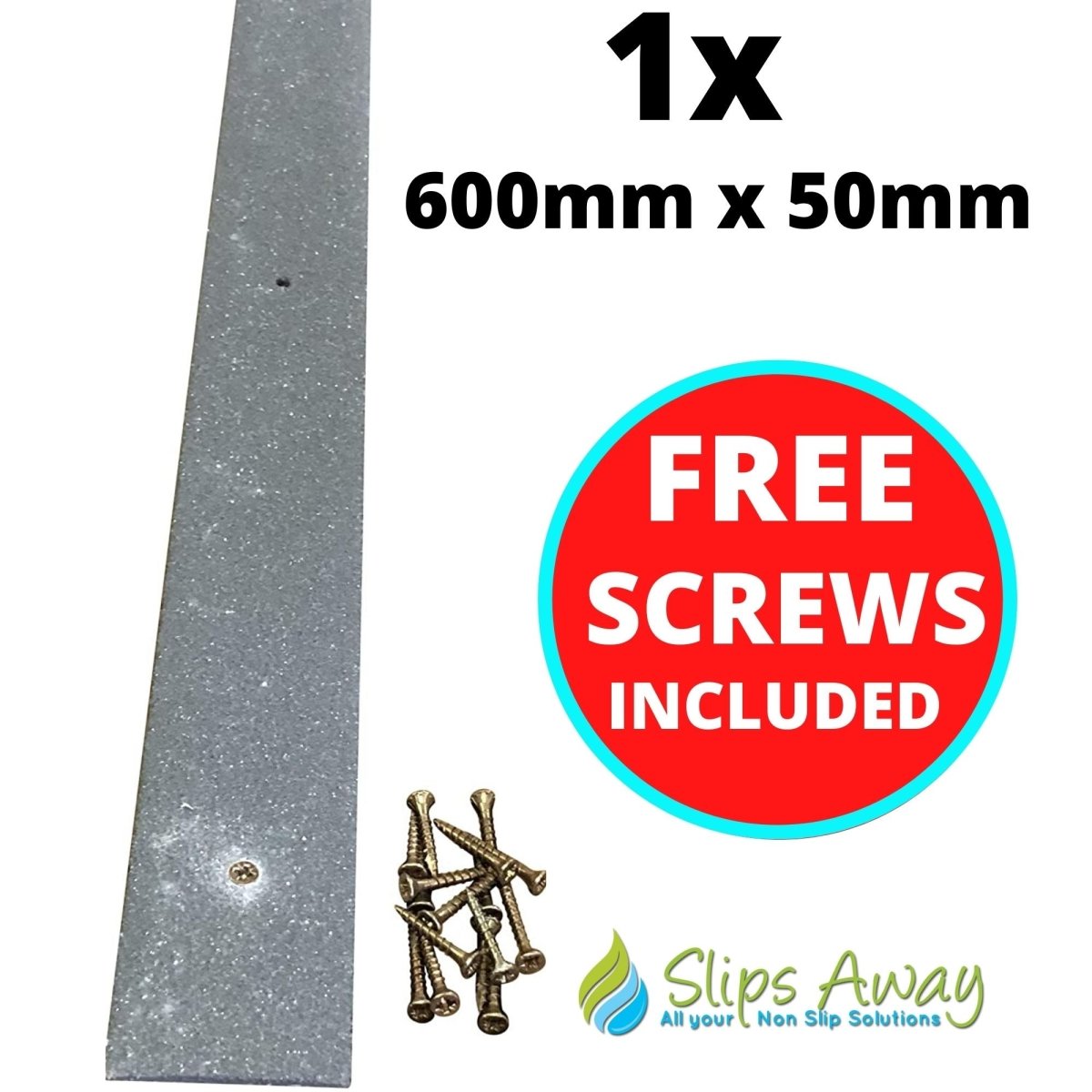 Grey Non Slip Decking Strips - Slips Away - decking strip grey 600mm x 50mm -