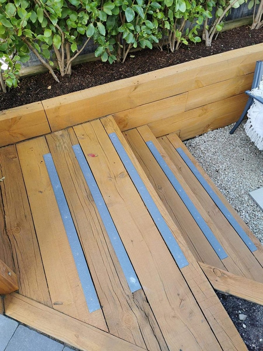 Grey Non Slip Decking Strips - Slips Away - decking strip grey 600mm x 50mm -