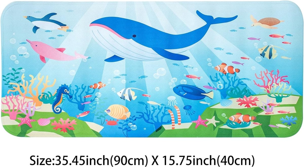 Kids Non-Slip Bath Mat - Fun and Functional Bathroom Safety Solution | (90 x 40 cm) | - Slips Away - B0B4FKPZGS -