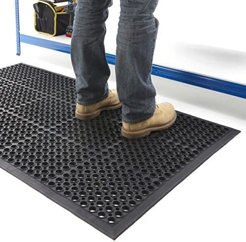 Large Outdoor Rubber Entrance Mats , Non Slip Drainage Door Mat Flooring Size 0.9 Metre x 1.5 Metre - Slips Away - ‎B01N91FE8O -