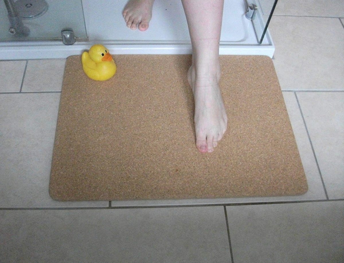 Luxury Large Thick Cork Shower Bath Sauna Mat 600X450X15Mm - Slips Away - B01F3EZYWQ -