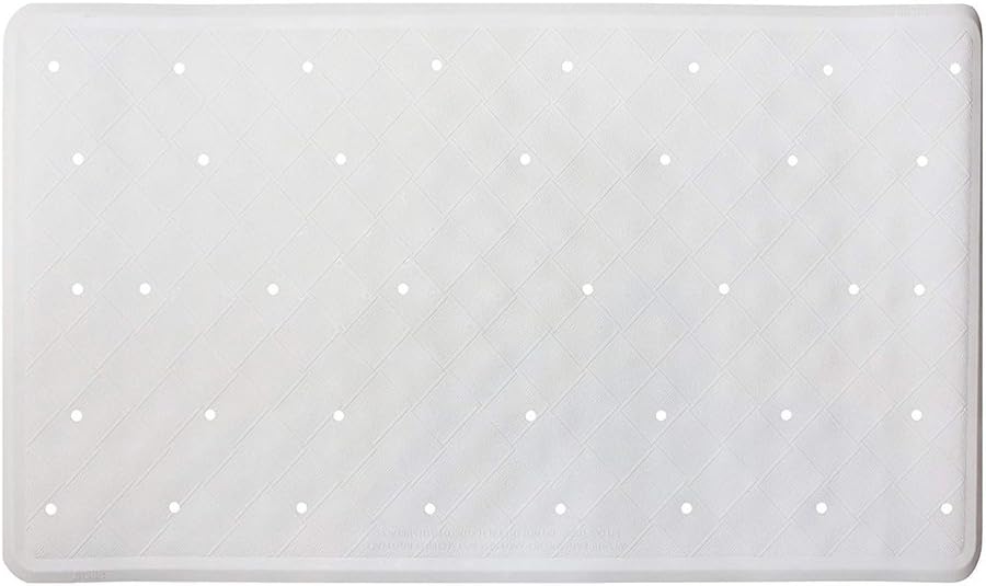 Non-Slip Anti-Mould Bath Mat for Bathroom | Rubber Mat with Drain Holes & Suction Cups | Machine Washable | 40 x 70 cm (White) - Slips Away - B075HFR5WC -
