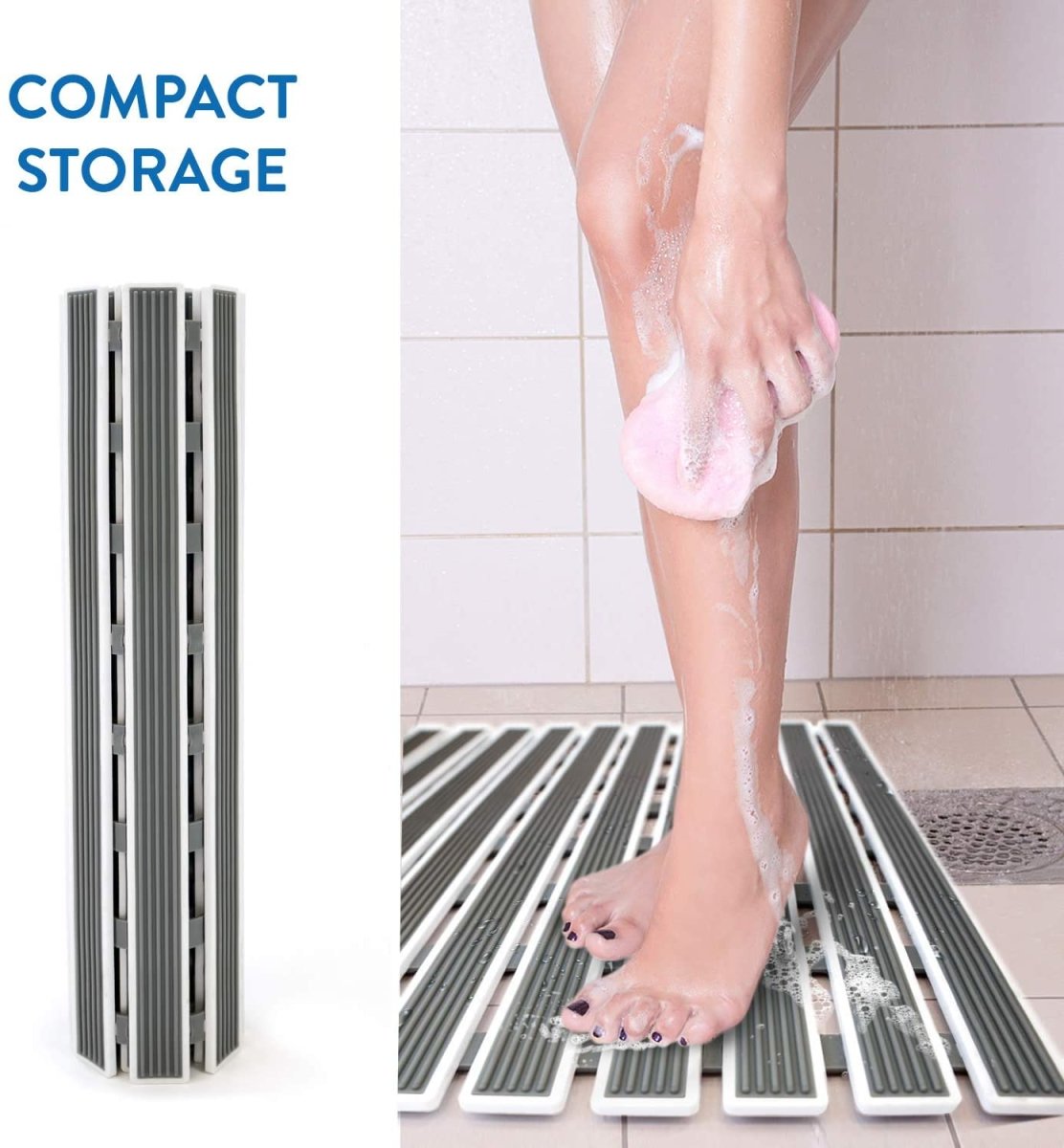 Non Slip, Anti Mould Fast Drying Bathroom Floor Mat, 62x40cm - Slips Away - B08HYTMJJ5 -