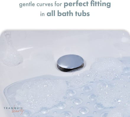 Non-Slip Bath Mat with Suction Cups | Clear 100X40Cm/40X16In Extra Long Bathtub Mats | Anti-Mould, Machine-Washable, Latex-Free | Shower Mat Ideal for Elderly & Children - Slips Away - ea30ed83-9d85-463a-9e7d-4fe0edcd3aac -