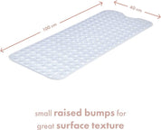 Non-Slip Bath Mat with Suction Cups | Clear 100X40Cm/40X16In Extra Long Bathtub Mats | Anti-Mould, Machine-Washable, Latex-Free | Shower Mat Ideal for Elderly & Children - Slips Away - ea30ed83-9d85-463a-9e7d-4fe0edcd3aac -