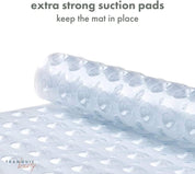 Non-Slip Bath Mat with Suction Cups | Clear 100X40Cm/40X16In Extra Long Bathtub Mats | Anti-Mould, Machine-Washable, Latex-Free | Shower Mat Ideal for Elderly & Children - Slips Away - ea30ed83-9d85-463a-9e7d-4fe0edcd3aac -