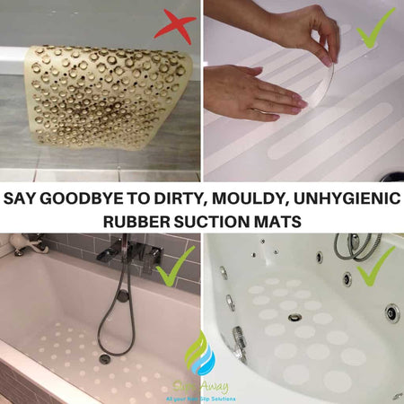 Non Slip Bath & Shower Stickers - 28x Clear Discs - Slips Away - SA001 -