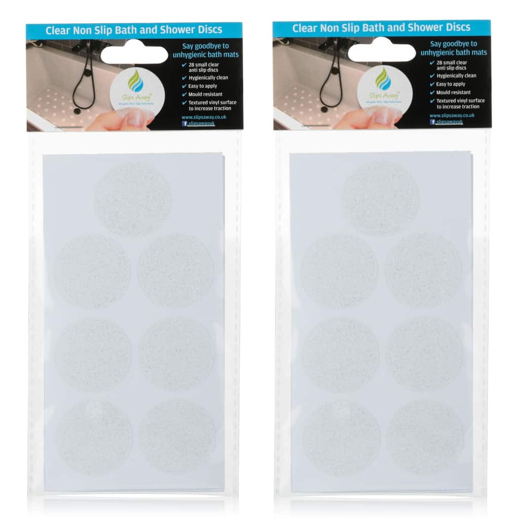 Non Slip Bath & Shower Stickers – 56x Clear Discs - Slips Away - SA003 -