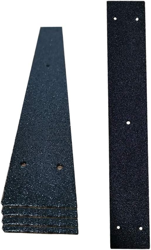 Non-Slip Decking Strips - 5 Pcs (50mm x 400mm) | Stainless Steel + Quartz Grit - Slips Away - B07ZNJBFQX -