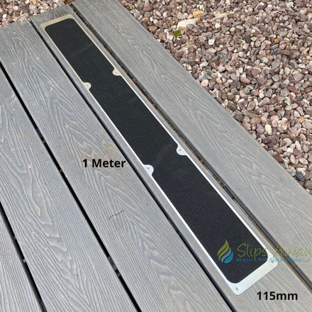 Non Slip Decking Strips Aluminium Screw Down Plates - Slips Away - Decking plate 63mm x 635mm hazard -