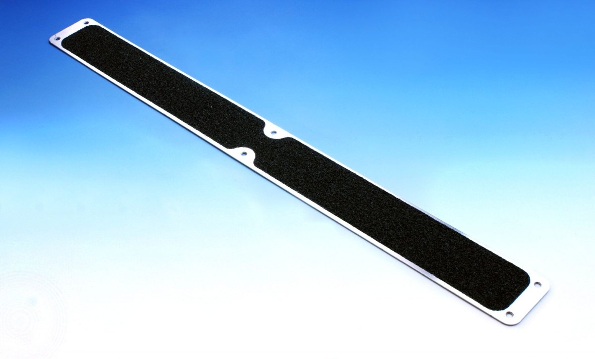 Non Slip Decking Strips Aluminium Screw Down Plates - Slips Away - Decking plate 63mm x 635mm hazard -