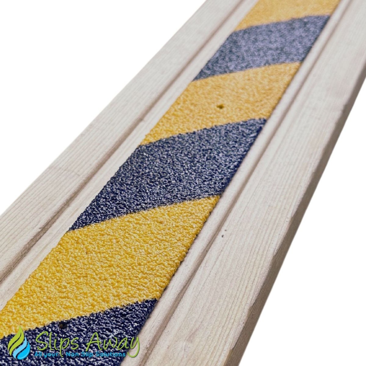 Non Slip Decking Strips GRP Heavy Duty Pro Grade 50mm - BLACK/YELLOW HAZARD - Slips Away - Decking strips - Hazard Non Slip Decking Strips 600mm x 50mm -