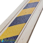 Non Slip Decking Strips GRP Heavy Duty Pro Grade 50mm - BLACK/YELLOW HAZARD - Slips Away - Decking strips - Hazard Non Slip Decking Strips 600mm x 50mm -
