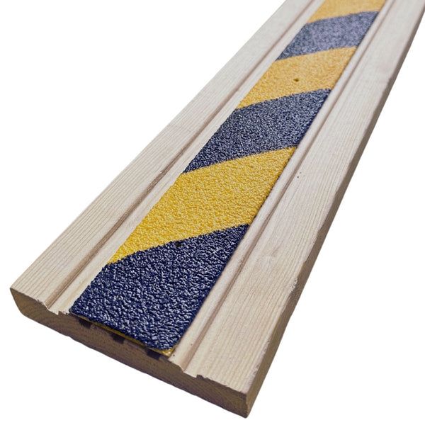 Non Slip Decking Strips GRP Heavy Duty Pro Grade 50mm - BLACK/YELLOW HAZARD - Slips Away - Decking strips - Hazard Non Slip Decking Strips 600mm x 50mm -