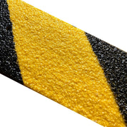 Non Slip Decking Strips GRP Heavy Duty Pro Grade 50mm - BLACK/YELLOW HAZARD - Slips Away - Decking strips - Hazard Non Slip Decking Strips 600mm x 50mm -
