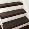 Non-Slip Edging Stair Treads - 22 x 70cm, Indoor Carpet Treads for Stairs Machine Washable, 100% Polyester - Slips Away - B0CFL2QRRW -