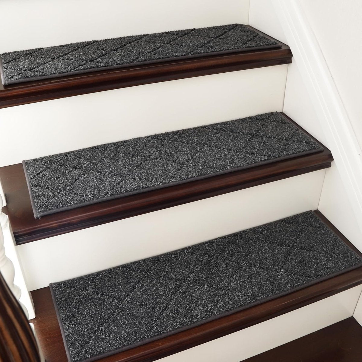 Non-Slip Edging Stair Treads - 22 x 70cm, Indoor Carpet Treads for Stairs Machine Washable, 100% Polyester - Slips Away - B0CFL3WWY9 -