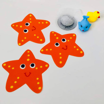 Non Slip Kids & Baby Bath Stickers - Smiley Starfish x5 - Slips Away - SA015 -