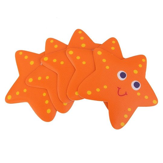 Non Slip Kids & Baby Bath Stickers - Smiley Starfish x5 - Slips Away - SA015 -