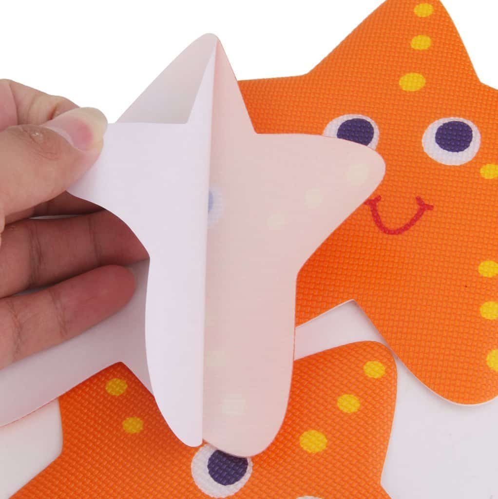 Non Slip Kids & Baby Bath Stickers - Smiley Starfish x5 - Slips Away - SA015 -