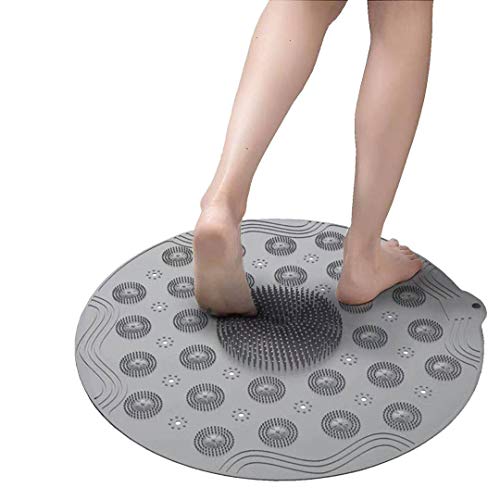 Non Slip Round Bath Mat with Suction Cup, 46x46cm - Slips Away - 1d6665d6-62ee-46b3-a399-3e32e120cbda -