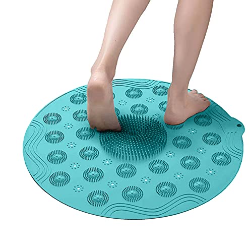 Non Slip Round Bath Mat with Suction Cup, 46x46cm - Slips Away - b0f73517-63a6-4022-99f6-8248650cd0df -