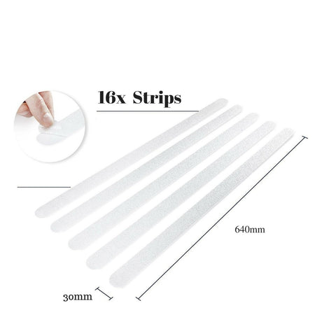 Non Slip Strips for Stairs - Clear 64cm x 3 cm (16x pack) - Slips Away - SA025 -