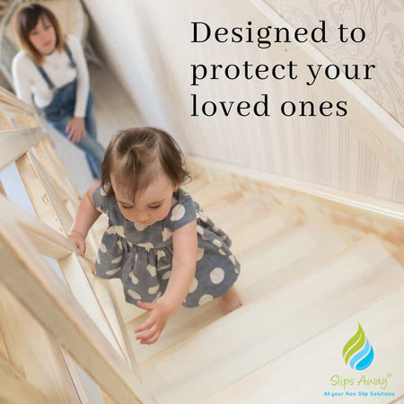 Non Slip Strips for Stairs - Clear 64cm x 3 cm (16x pack) - Slips Away - SA025 -