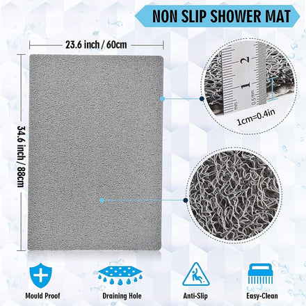 Non Slip Textured Loofah Shower/Bath Mats, Quick Drying, 60*60cm