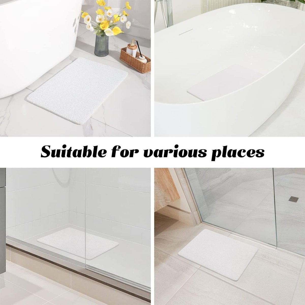 Quick-Dry Loofah Shower Mat - Non-Slip, Super Soft, and Mold-Resistant - Slips Away - B0BX2XY2KF -