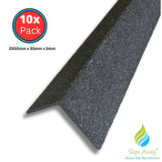 Stair & Step Nosing Cover Anti Slip Treads GRP Heavy Duty for High Traffic Areas - BLACK - Slips Away - Stair nosing - 10x GRP nosing black 2500mm -