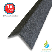 Stair & Step Nosing Cover Anti Slip Treads GRP Heavy Duty for High Traffic Areas - BLACK - Slips Away - Stair nosing - 1x GRP nosing black 2000mm -