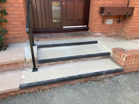 Stair & Step Nosing Cover Anti Slip Treads GRP Heavy Duty for High Traffic Areas - BLACK - Slips Away - Stair nosing - 1x GRP nosing black 500mm -