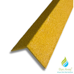 Stair & Step Nosing Cover Anti Slip Treads GRP Heavy Duty for High Traffic Areas - YELLOW - Slips Away - Stair nosing - 1x GRP nosing black 500mm -