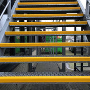 Stair & Step Nosing Cover Anti Slip Treads GRP Heavy Duty for High Traffic Areas - YELLOW - Slips Away - Stair nosing - 1x GRP nosing black 500mm -