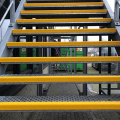 Stair & Step Nosing Cover Anti Slip Treads GRP Heavy Duty for High Traffic Areas - YELLOW - Slips Away - Stair nosing - 1x GRP nosing black 500mm -
