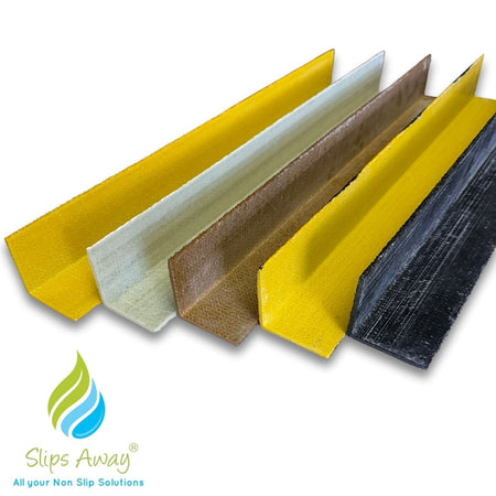 Stair & Step Nosing Cover Anti Slip Treads GRP Heavy Duty for High Traffic Areas - YELLOW - Slips Away - Stair nosing - 1x GRP nosing black 500mm -