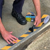 Standard Grade Hazard Warning Yellow Black Anti Slip Tape Roll - Slips Away - SA046, -