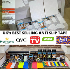 Ultra Thin Non Slip Adhesive Bath Mat FREE Roller Presser Included - Slips Away - SA077. -