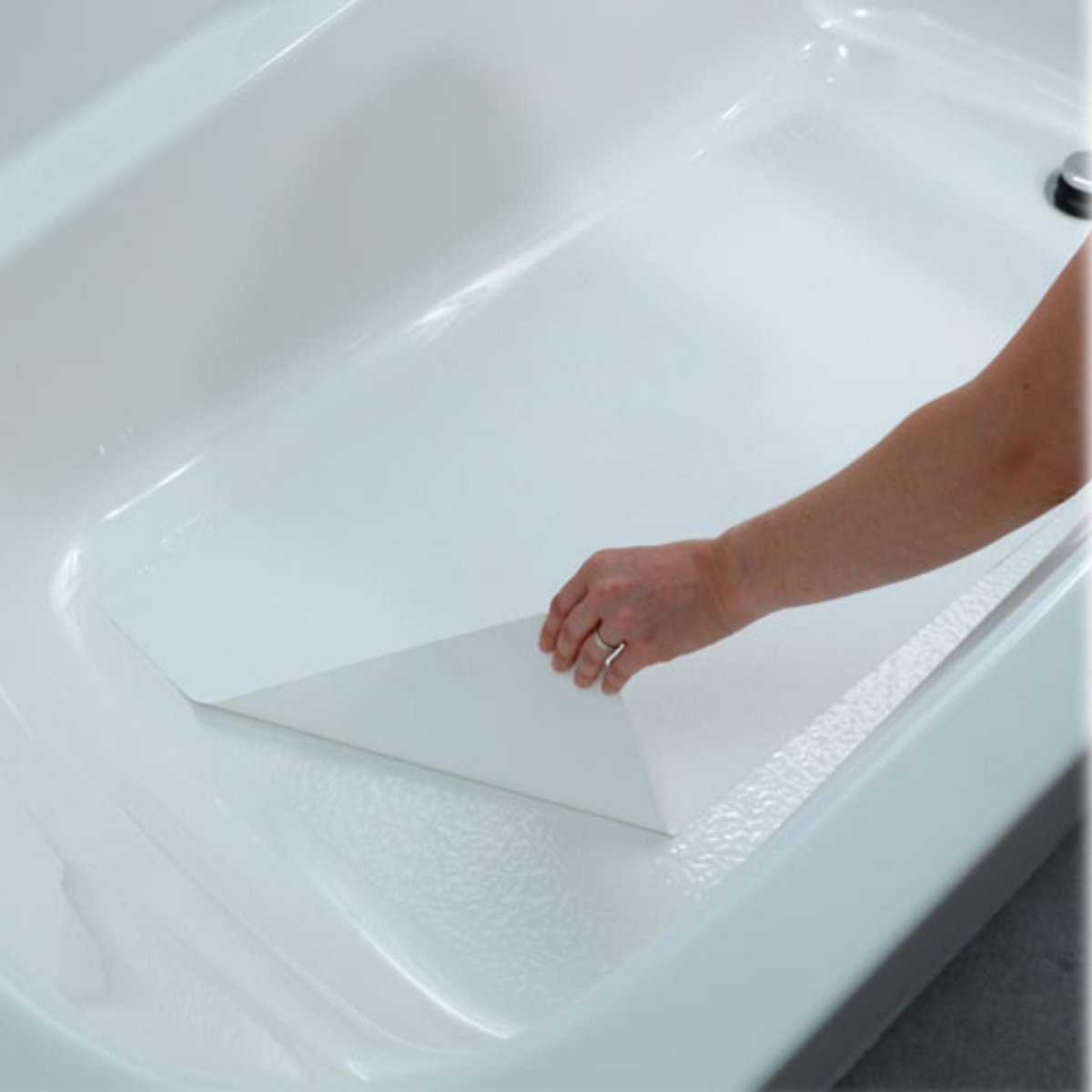 Ultra Thin Non Slip Adhesive Bath Mat FREE Roller Presser Included - Slips Away - SA077. -