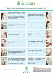 Ultra Thin Non Slip Adhesive Bath Mat FREE Roller Presser Included - Slips Away - SA077. -