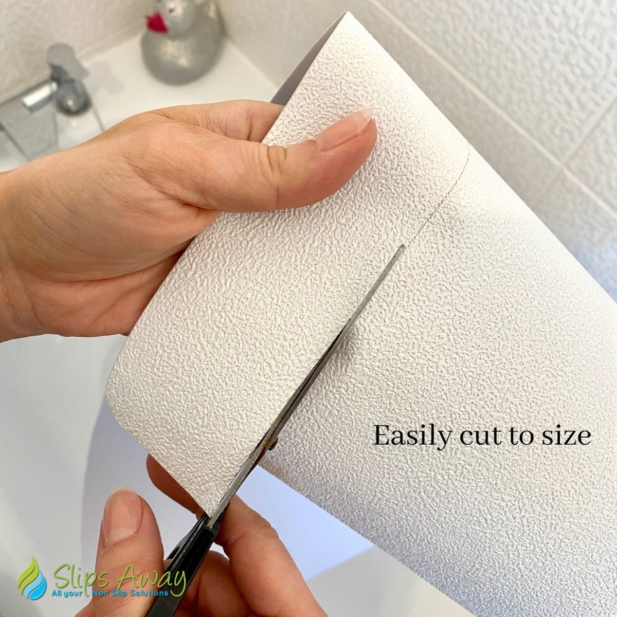 Ultra Thin Non Slip Adhesive Bath Mat FREE Roller Presser Included - Slips Away - SA077. -