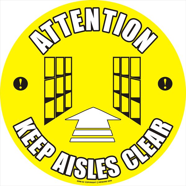 Warehouse Floor Marker Signs - Slips Away - EWM02 - Keep Aisles Clear -