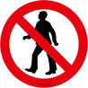 Warehouse Floor Marker Signs - Slips Away - EWM114 - Pedestrians Prohibited (Symbol) -