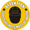 Warehouse Floor Marker Signs - Slips Away - EWM15 - Safety Helmets -