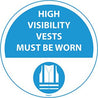 Warehouse Floor Marker Signs - Slips Away - EWM17 - High Visibility Vests Must Be Worn -