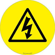 Warehouse Floor Marker Signs - Slips Away - EWM274 - BLACK TRIANGLE WITH '!' -