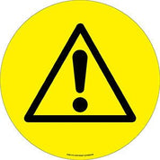 Warehouse Floor Marker Signs - Slips Away - EWM274 - BLACK TRIANGLE WITH '!' -