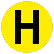 Warehouse Letter Adhesive 190mm Floor Identification Markers - Slips Away - Anti slip tape - H7503 H -