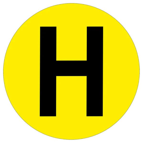 Warehouse Letter Adhesive 190mm Floor Identification Markers - Slips Away - Anti slip tape - H7503 H -